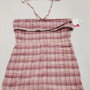 Roxy Pink and White Plaid Womans Dress - Size MED